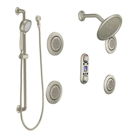 brushed nickel rain shower heads|complete shower systems brushed nickel.